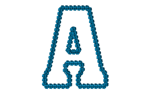 Alphabet Letter A Applique with Motif