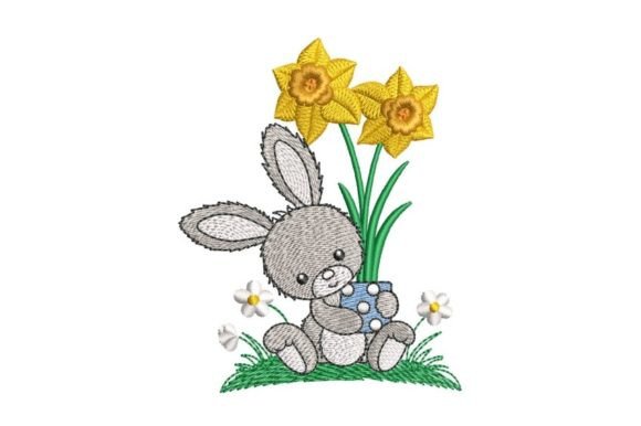 Bunny with Daffodils