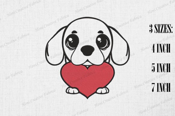 Cute Beagle Peeking from Heart Valentine