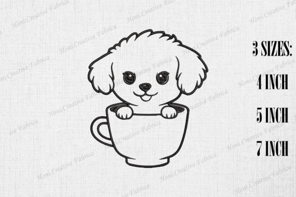 Cute Bichon Frise Dog in Coffee Cup