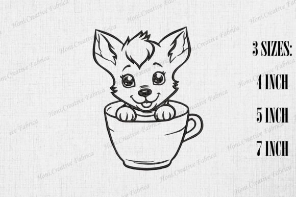 Cute German Shepherd Dog in Coffee Cup