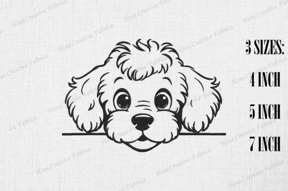 Cute Poodle Dog Peeking Wall