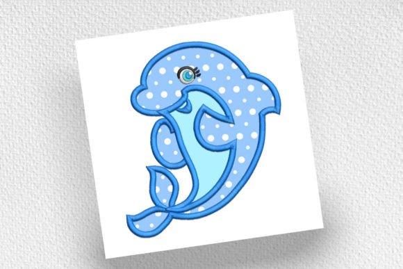 Dolphin Applique: A Charming Marine Embroidery Design for Personalized Gifts