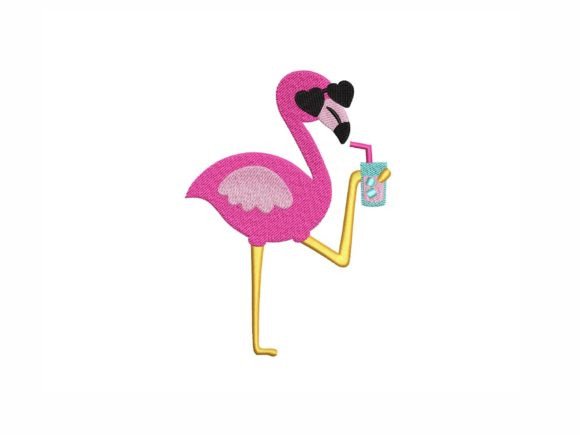 Flamingo with Drink