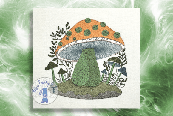 Forest Mushroom Embroidery Design