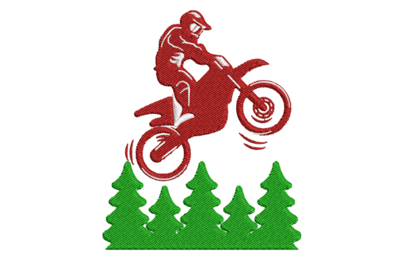 Motor Cross Embroidery Design
