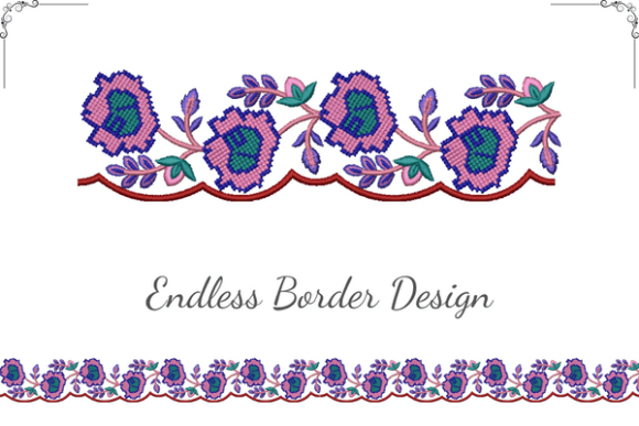 Rose Flower Border: A Timeless Embroidery Touch for Handmade Gifts